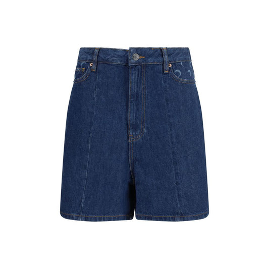 Marine Serre Blue Cotton Bermuda Shorts