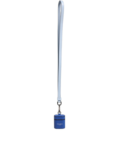 Dolce & Gabbana Polyurethane & Calf Leather Earbuds Carrying Case - Blue