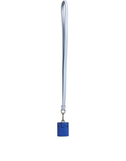 Dolce & Gabbana Polyurethane & Calf Leather Earbuds Carrying Case - Blue