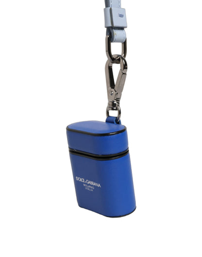 Dolce & Gabbana Polyurethane & Calf Leather Earbuds Carrying Case - Blue