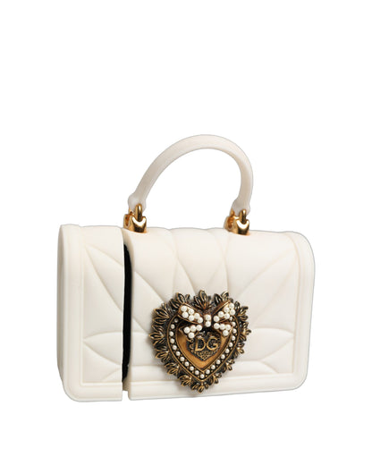 Dolce & Gabbana Devotion Heart Polyurethane & Silicone Earbuds Carrying Case - White
