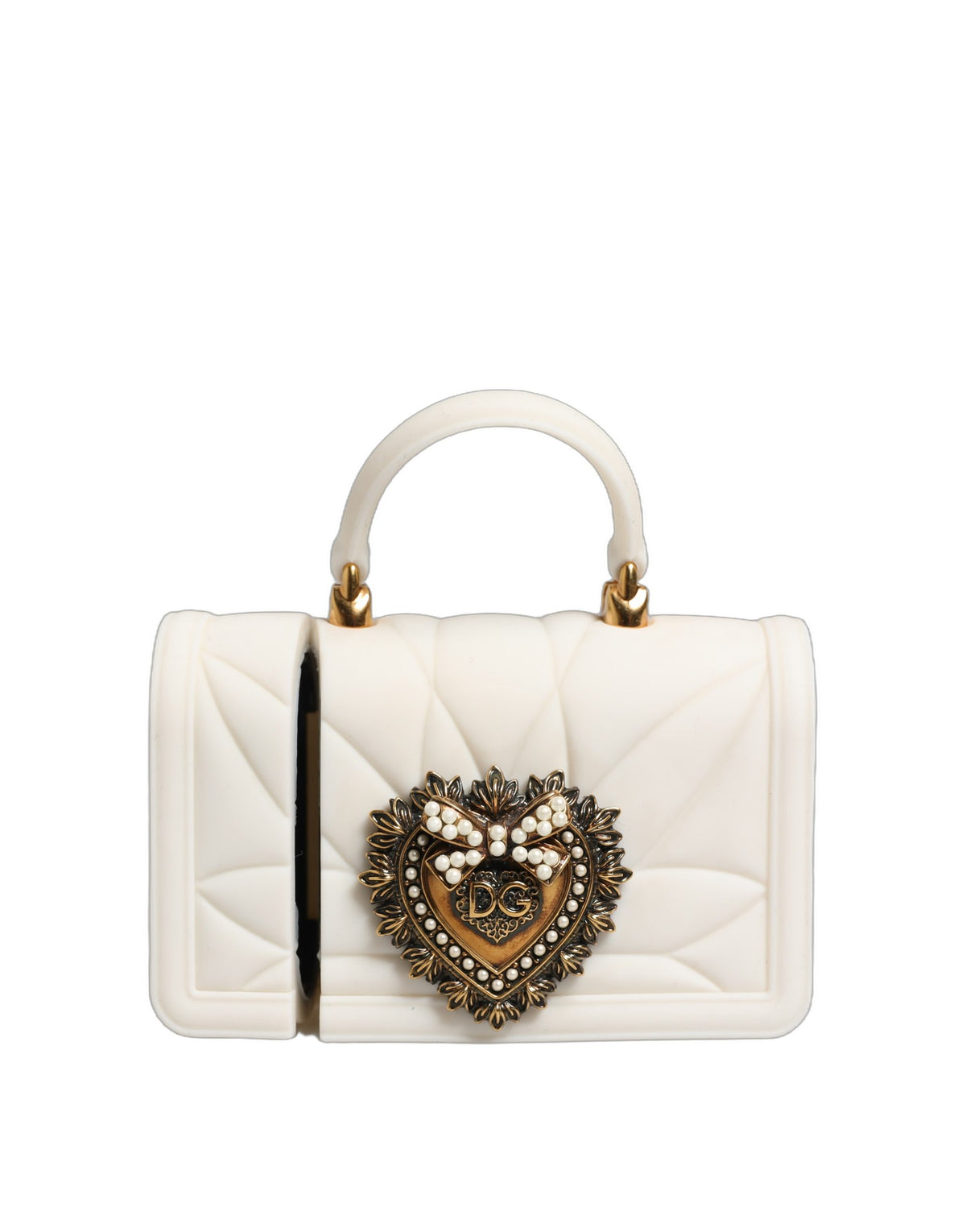 Dolce & Gabbana Devotion Heart Polyurethane & Silicone Earbuds Carrying Case - White