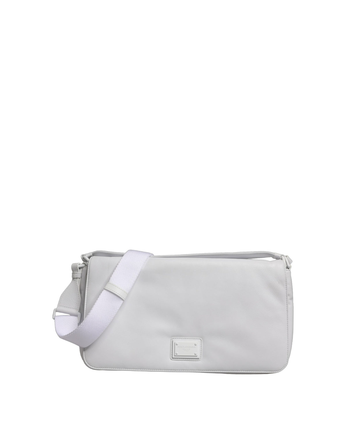 Dolce & Gabbana Aria Acrylic Leather Cotton 2-in-1 Shoulder Crossbody Handbag - White