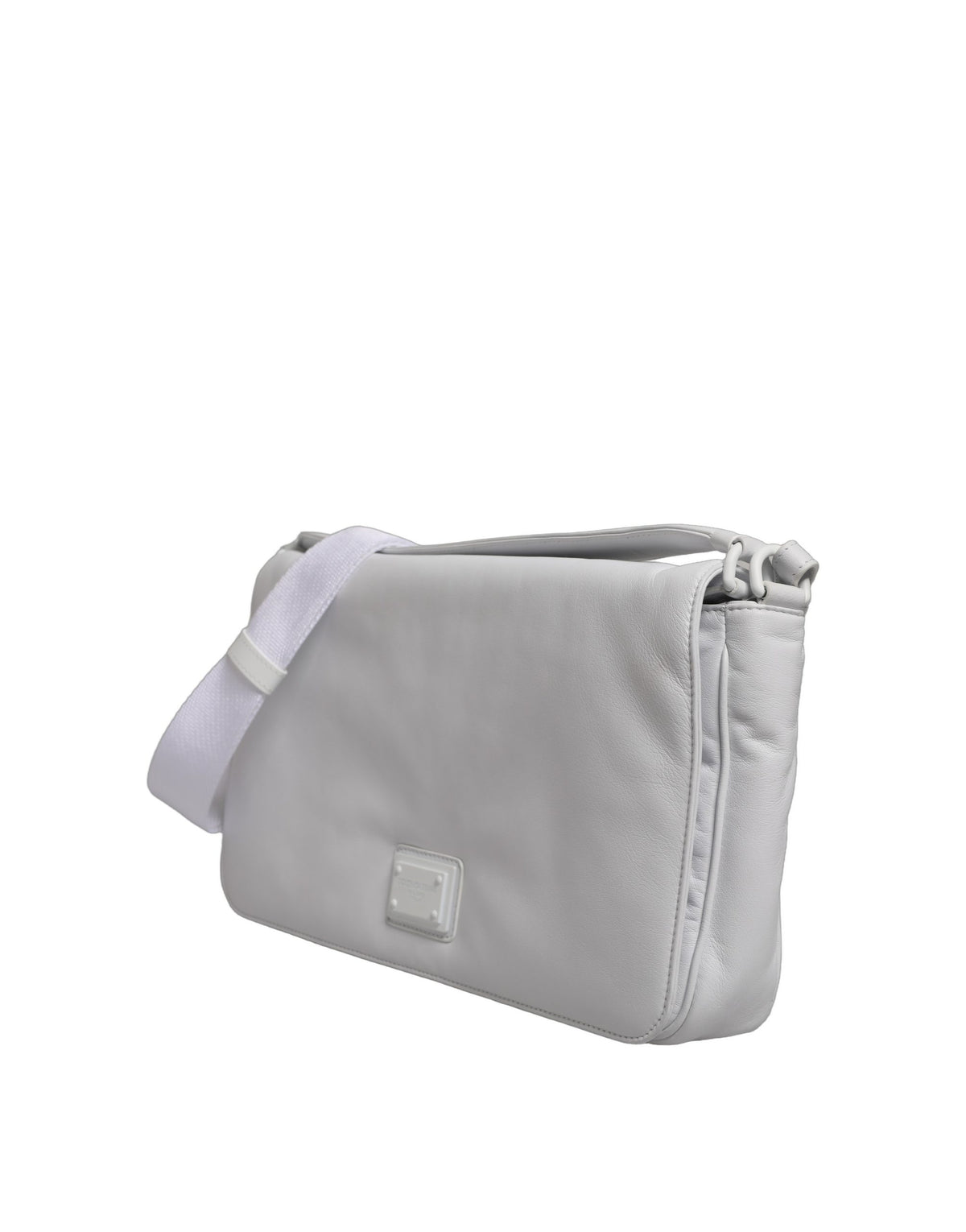 Dolce & Gabbana Aria Acrylic Leather Cotton 2-in-1 Shoulder Crossbody Handbag - White