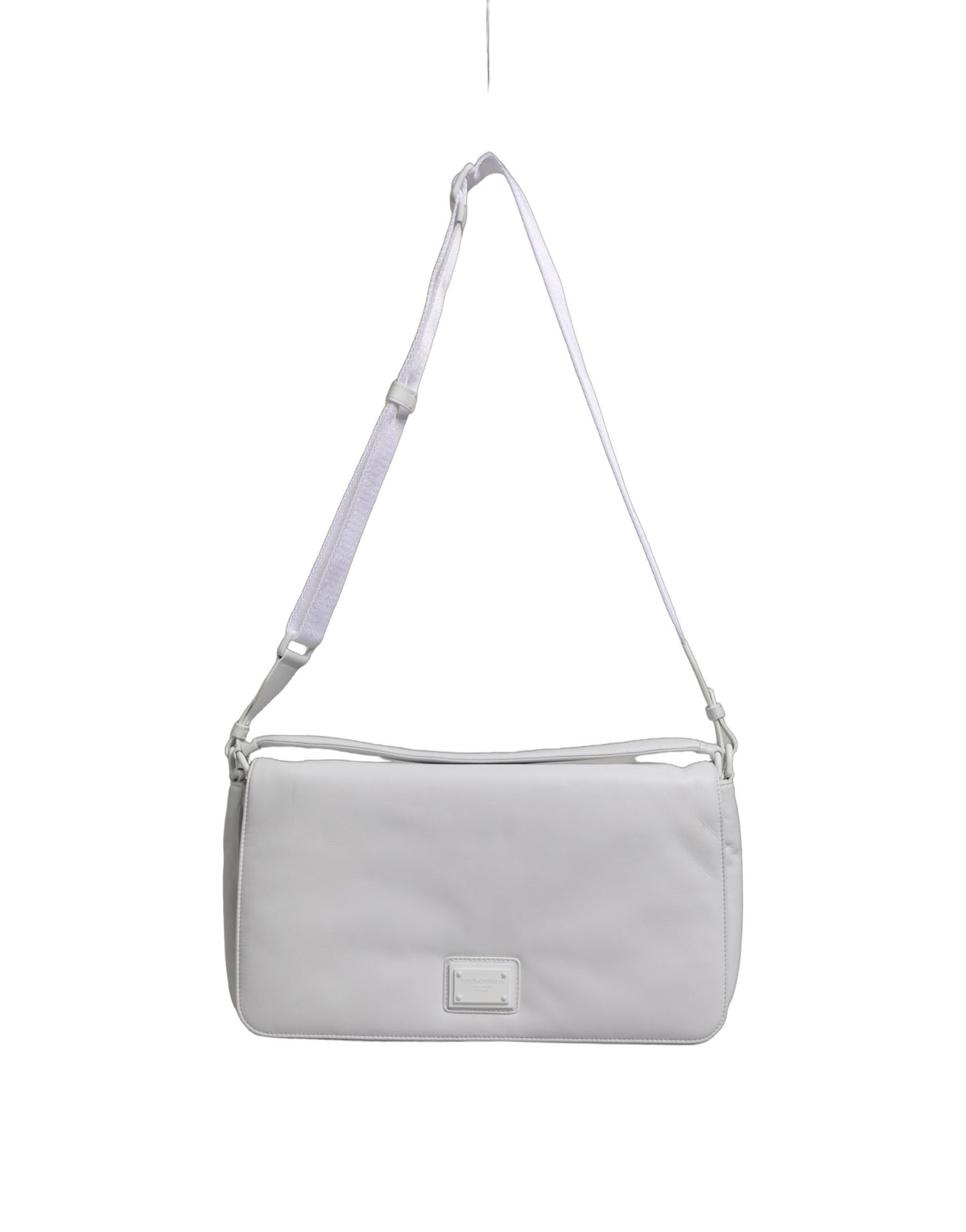 Dolce & Gabbana Aria Acrylic Leather Cotton 2-in-1 Shoulder Crossbody Handbag - White
