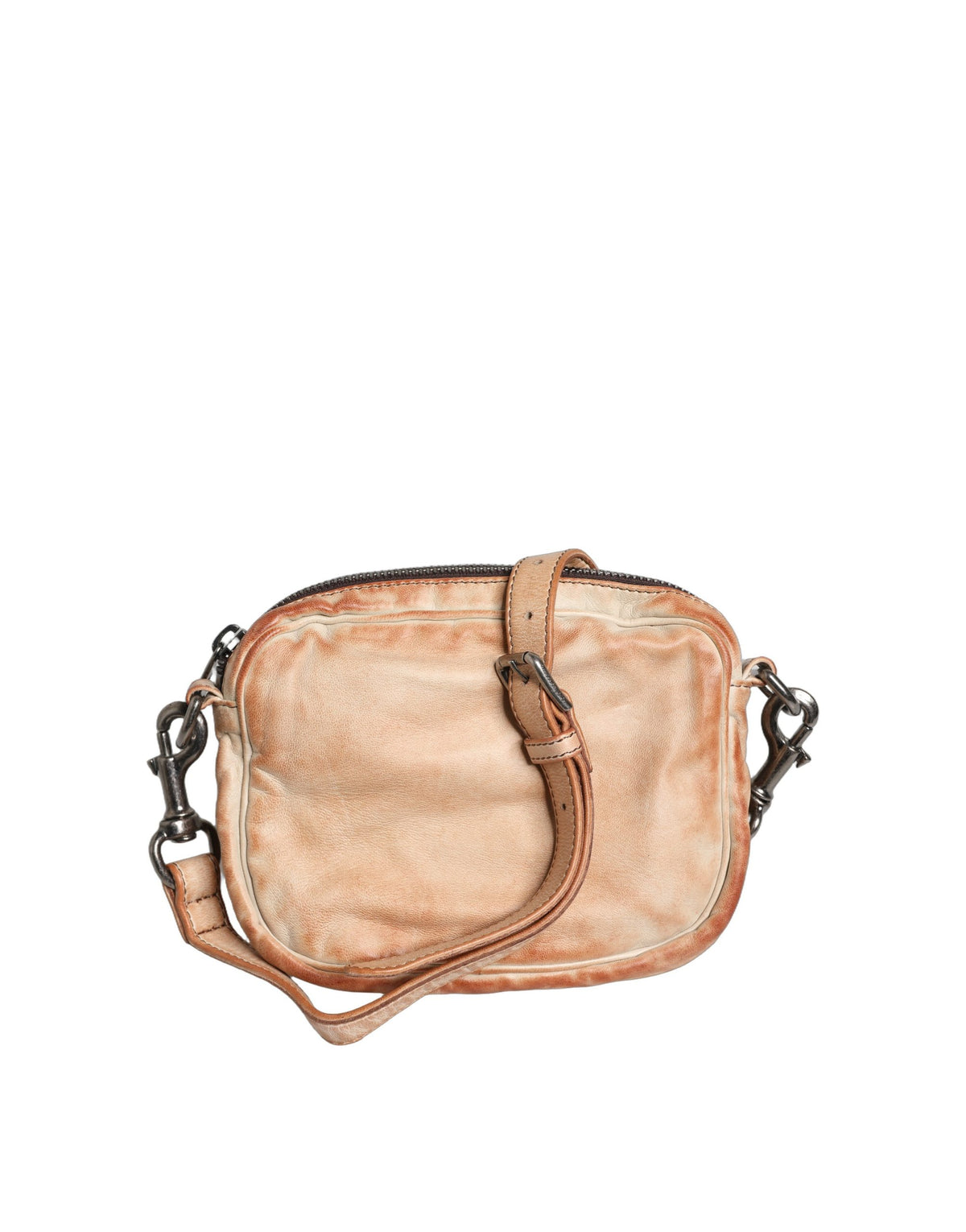 Dolce & Gabbana Aria Leather Velvet 2-in-1 Shoulder Crossbody Clutch Convertible Handbag - Beige