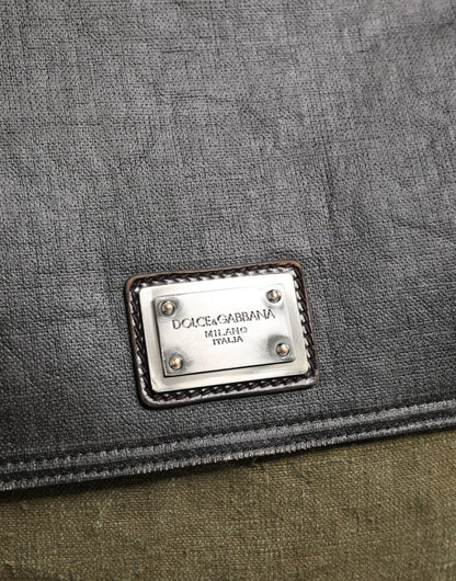 Dolce & Gabbana Military Green Two Tone Messenger Shoulder Borse Men Bag