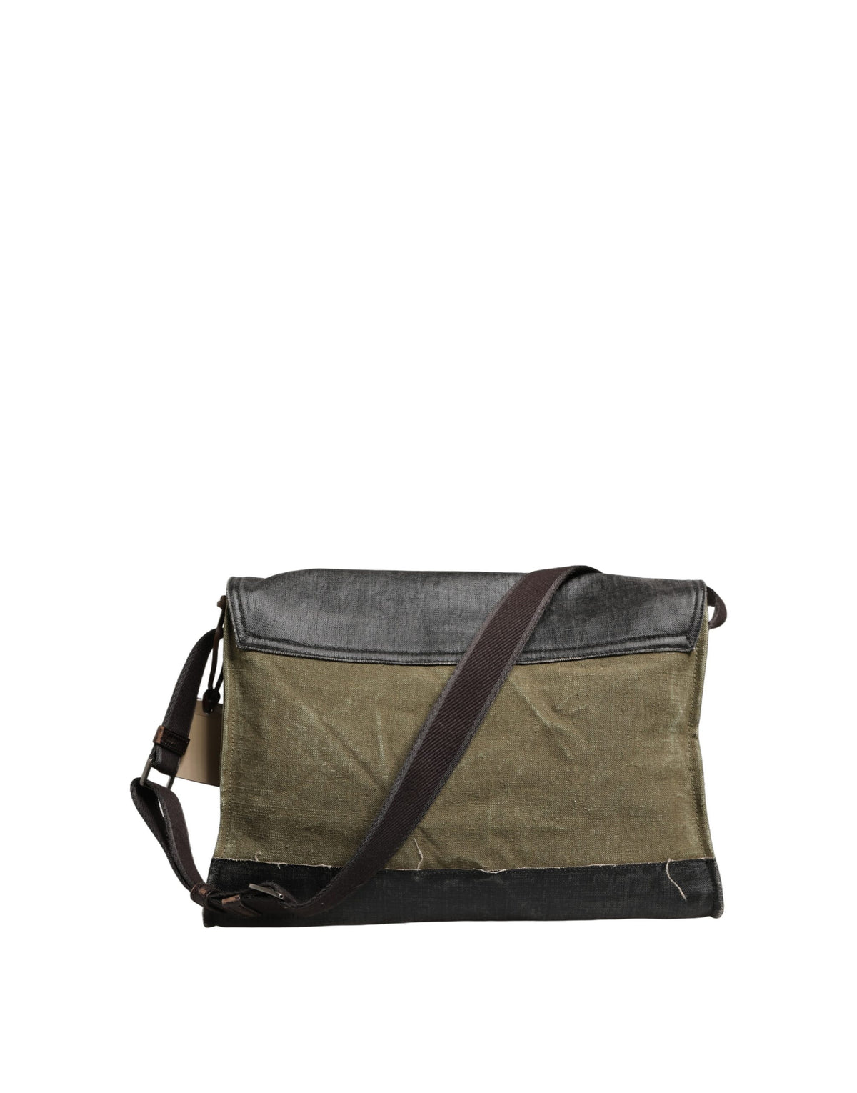 Dolce & Gabbana Leather Metal Shoulder Messenger Clutch Convertible Handbag - Dark Green Military Green