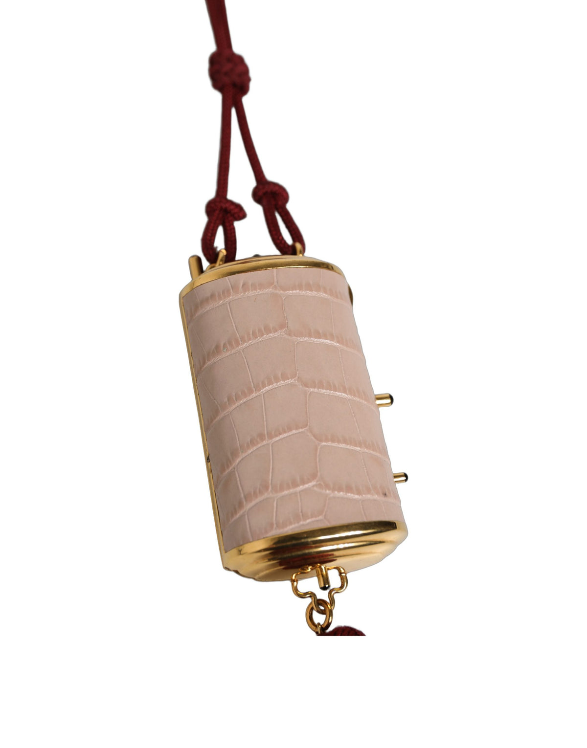 Dolce & Gabbana Leather Polyester & Wool Mini Toiletry Bag - Gold Pink