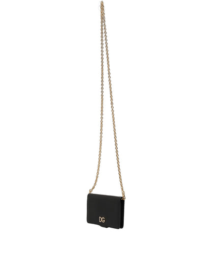 Dolce & Gabbana Calf Leather Mini Crossbody Handbag - Black