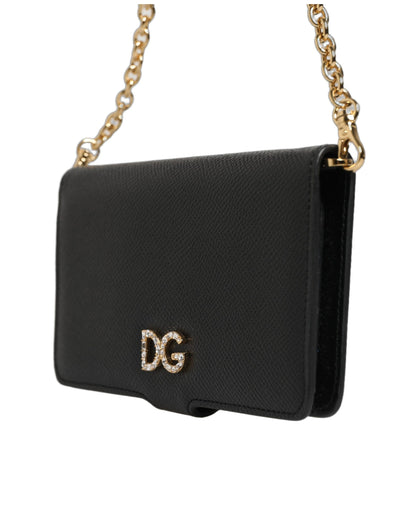 Dolce & Gabbana Calf Leather Mini Crossbody Handbag - Black