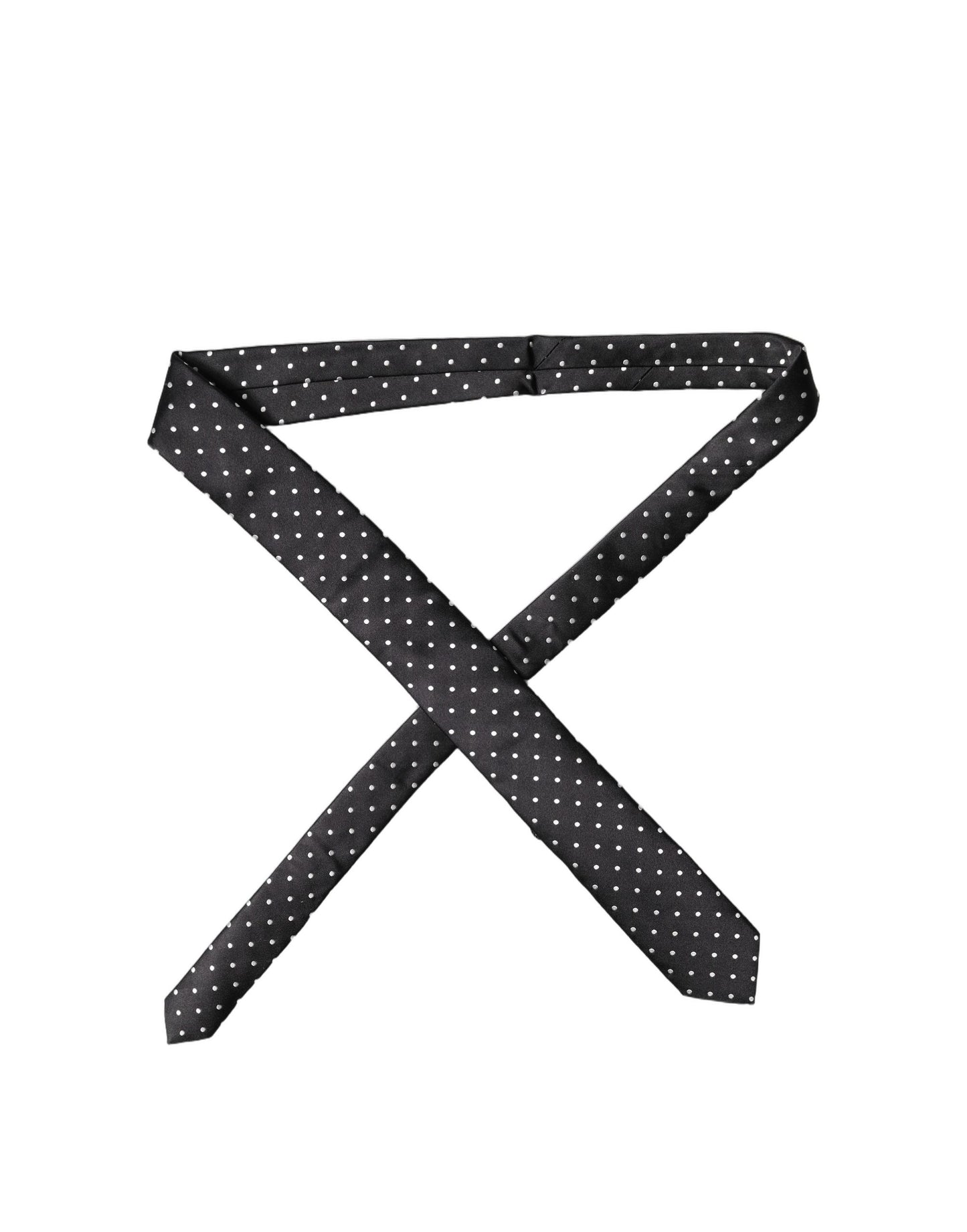 Dolce & Gabbana Black White Polka Dots Silk Adjustable Men Necktie Tie