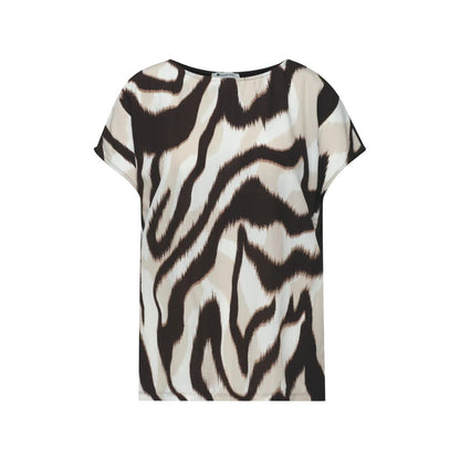 T-Shirt by Street One for women in viscose brown showcases a chic silhouette, artfully detailed with a chic crew neckline and for a chic finish.