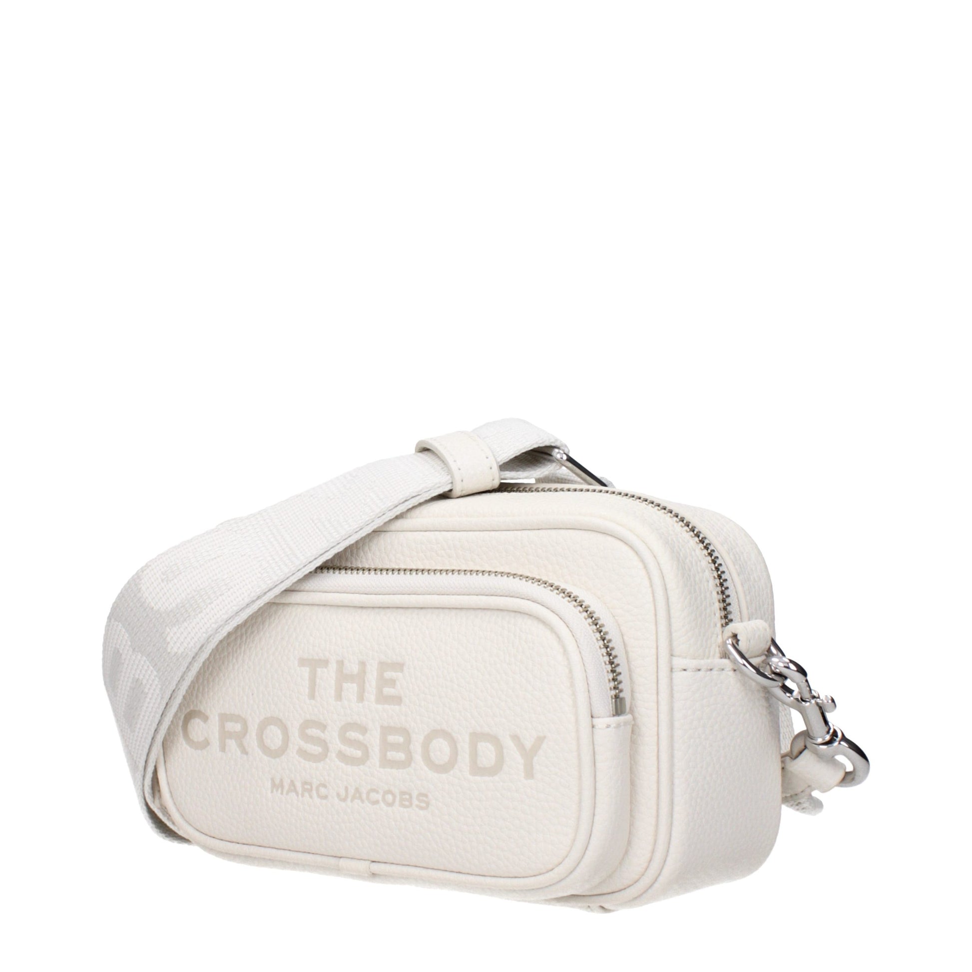 Crossbody Handbag by Marc Jacobs for women in leather blue & white features a transformative sophistication silhouette, showcasing a secure , ample , and versatile crossbody-strap & adjustable-strap for a transformative sophistication look.