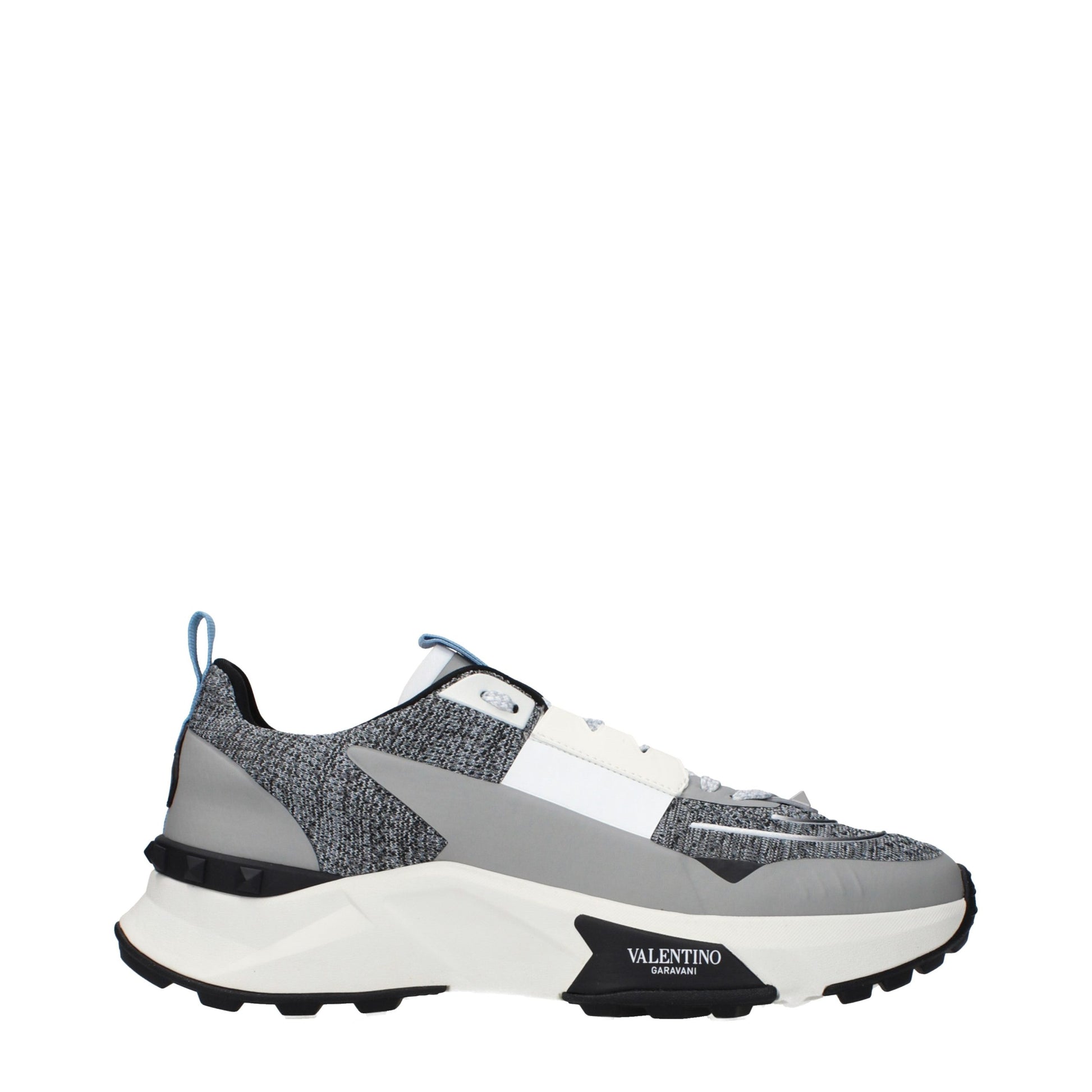 Athletic Sneakers by Valentino Garavani for men in fabric gray showcases an impeccable silhouette, defined by an impeccable athletic style design that perfectly captures the essence of the Men's Athletic Fabric Sneakers.
