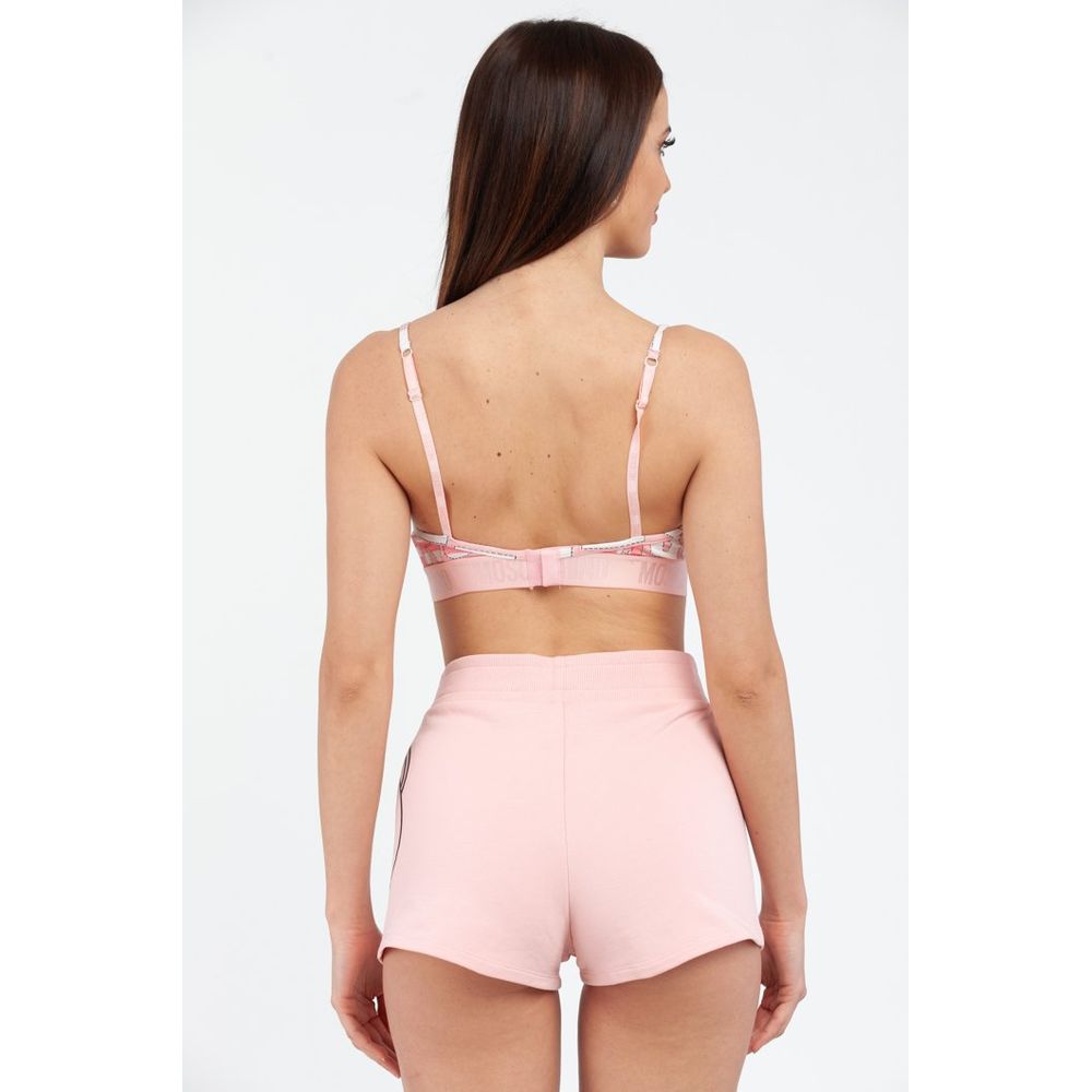 Bra by Moschino for women in stretch cotton multicolor & pink features a discreet silhouette, showcasing the discreet design and fit of this Women's Stretch Cotton Bra.