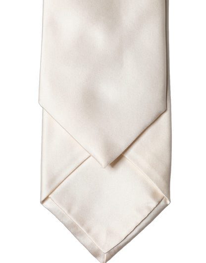 Necktie by Dolce & Gabbana for women in silk satin white features a sun-drenched silhouette, showcasing the sun-drenched design of this 9 To 5 Aria Silk Satin Necktie with a sun-drenched finish.