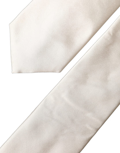 Necktie by Dolce & Gabbana for women in silk satin white features a distinguished silhouette, perfectly showcasing the distinguished details of 9 To 5 Aria Silk Satin Necktie.