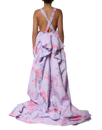 Philosophy di Lorenzo Serafini Women's Sleeveless Polyester Maxi Long Dress - Multicolor Patterned Floral