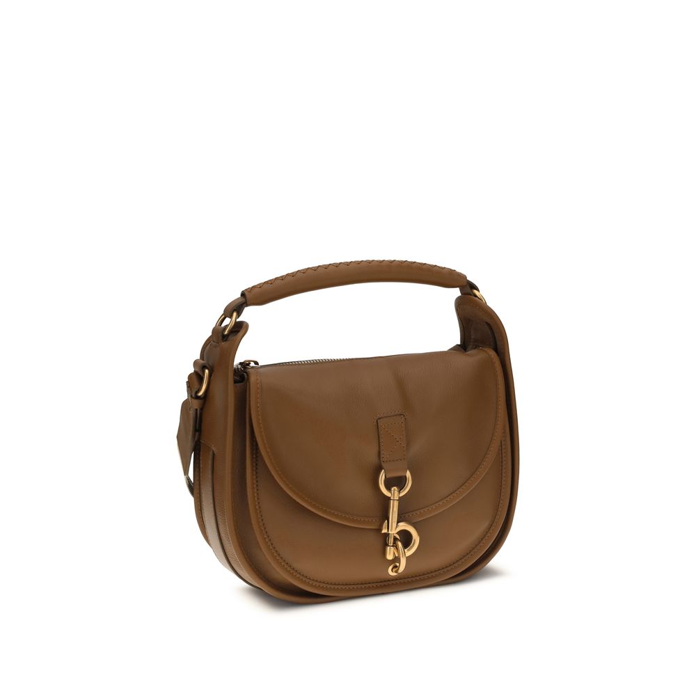 Small 2-in-1 Shoulder & Crossbody Bag by Burberry for women in bos taurus calf leather brown & signature showcases a statuesque silhouette, artfully detailed with a secure zipper & clip, organized external-pockets, and versatile crossbody-strap, shoulder-strap, handle & adjustable-strap for a statuesque look.