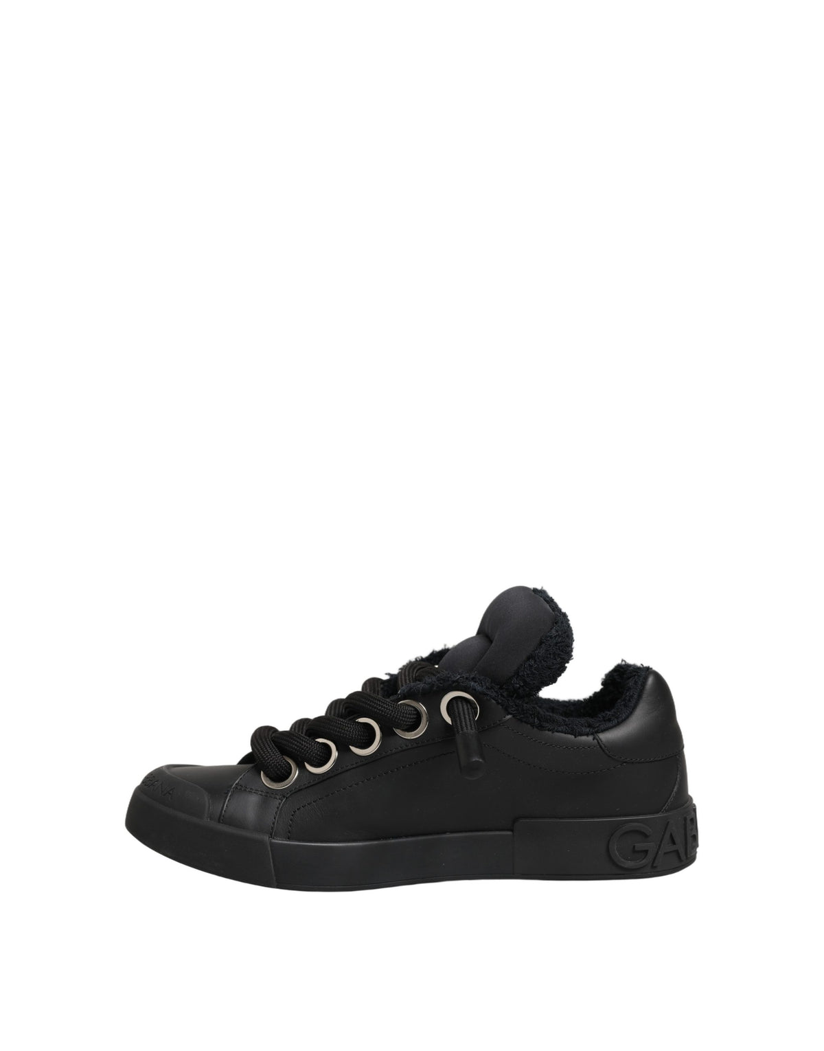 Dolce & Gabbana Women's Low Top Calf Leather Polyester Nylon & Cotton Sneakers - Black Natural