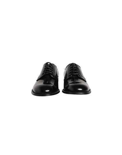 Dolce & Gabbana Men's Calfskin Leather Derby Lace-Up Shoes - Black