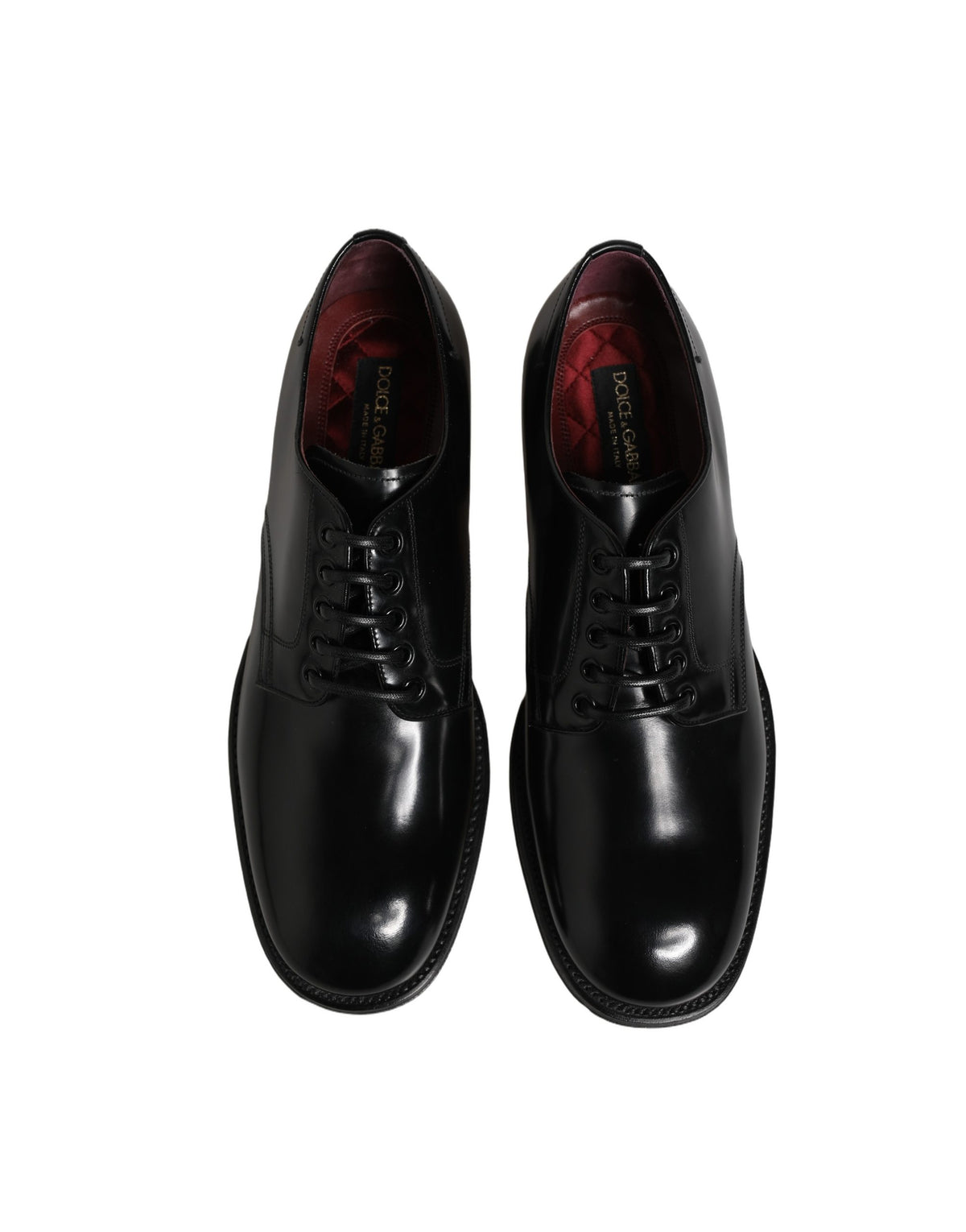 Dolce & Gabbana Men's Calfskin Leather Derby Lace-Up Shoes - Black