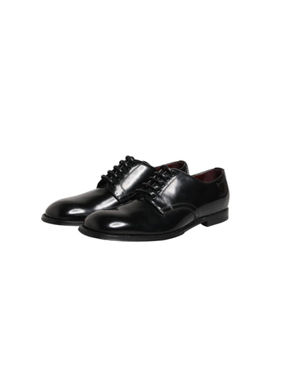 Dolce & Gabbana Men's Calfskin Leather Derby Lace-Up Shoes - Black