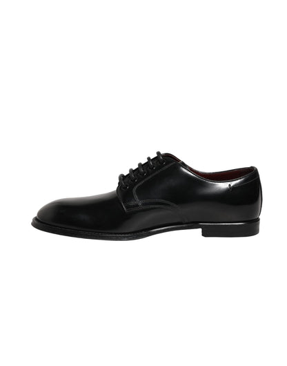 Dolce & Gabbana Men's Calfskin Leather Derby Lace-Up Shoes - Black