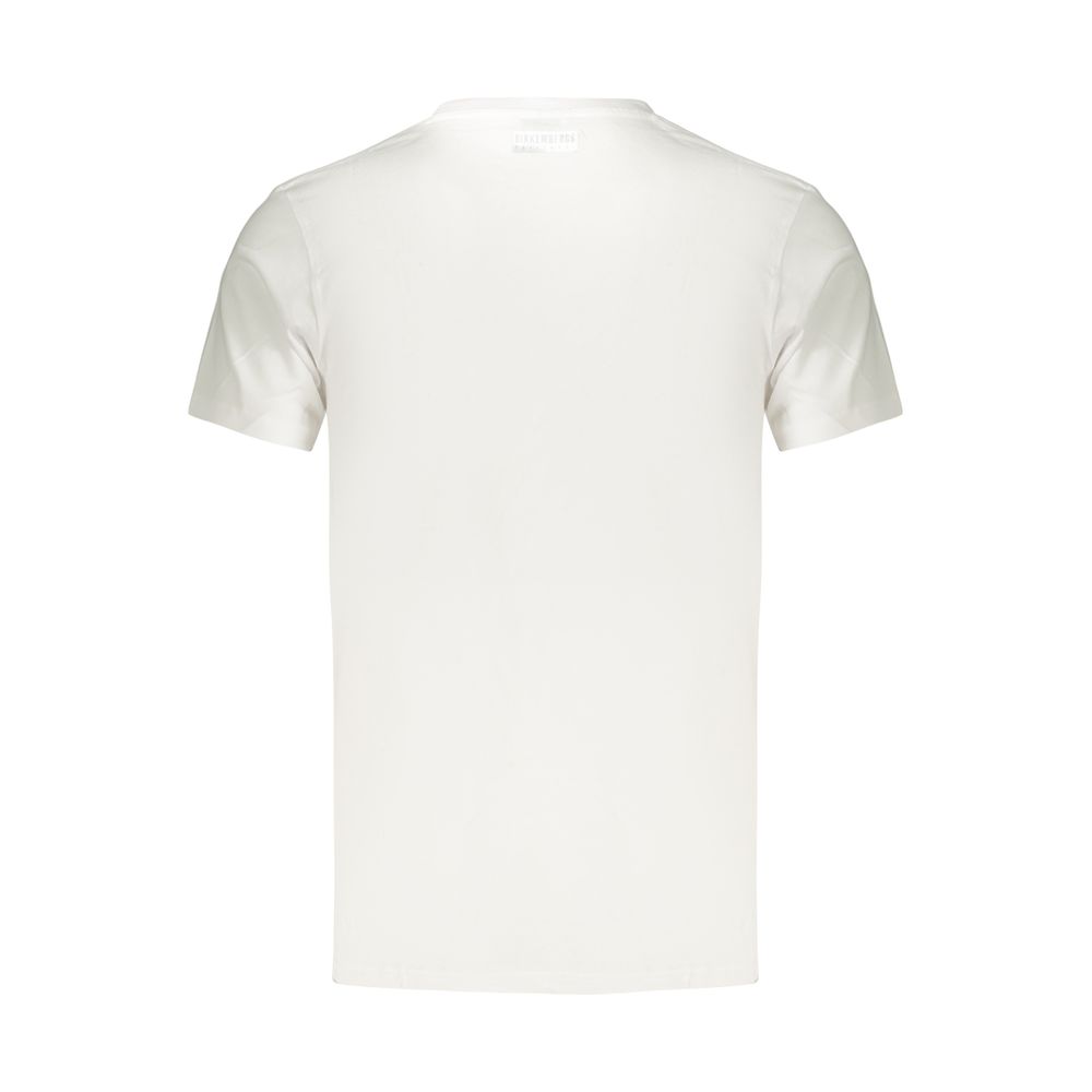 T-Shirt by Bikkembergs for men in cotton white & print showcases a dramatic silhouette, elegantly detailed with a dramatic crew neckline and for a truly dramatic finish.