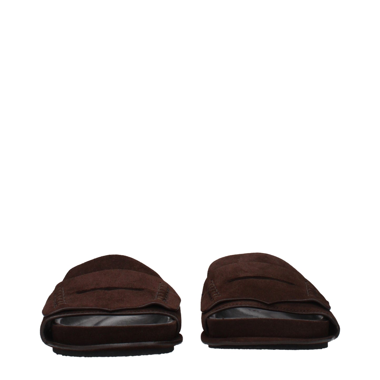 Clogs Slippers by Jacquemus for women in suede leather brown features an effortlessly elegant silhouette, showcasing the Women's Suede Leather Clogs Slippers design with an effortlessly elegant and a for a effortlessly elegant look.