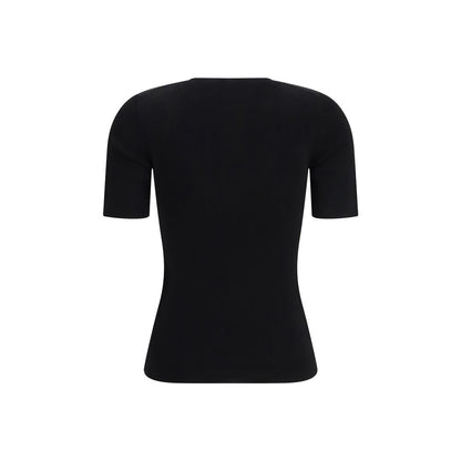 Khaite Black Viscose T-Shirt
