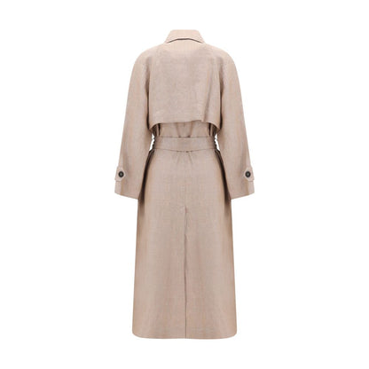 Brunello Cucinelli Multicolor Linen Trench Coat