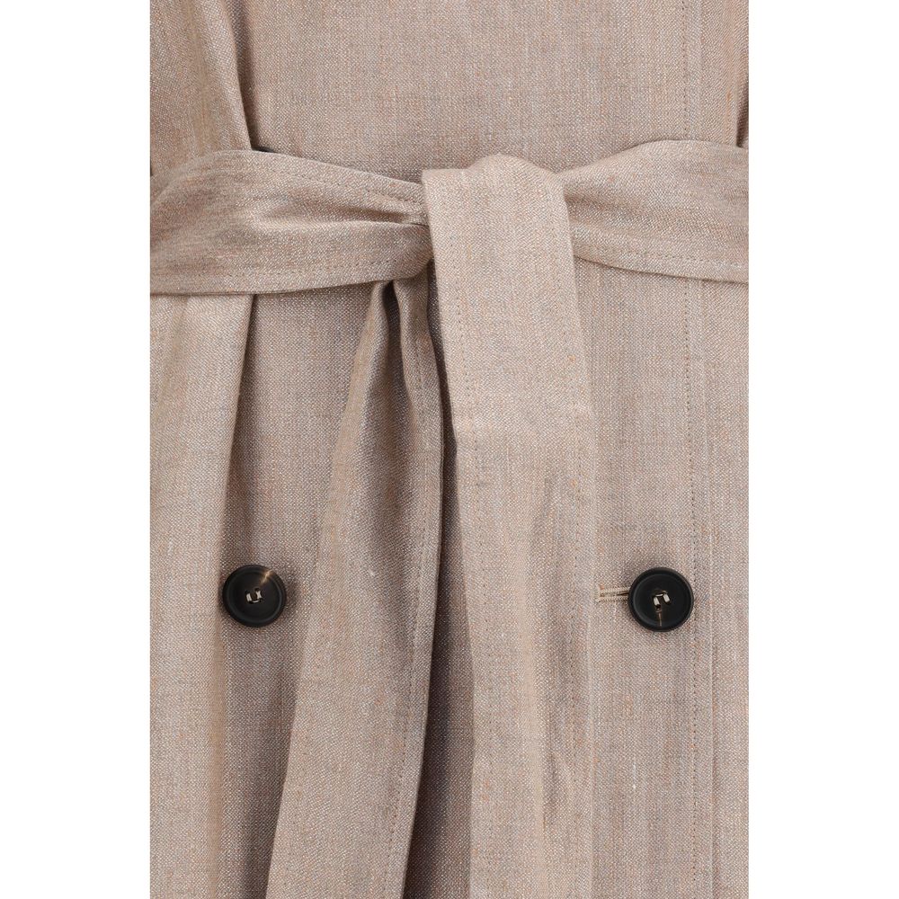 Brunello Cucinelli Multicolor Linen Trench Coat