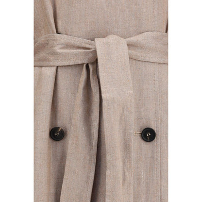 Brunello Cucinelli Multicolor Linen Trench Coat