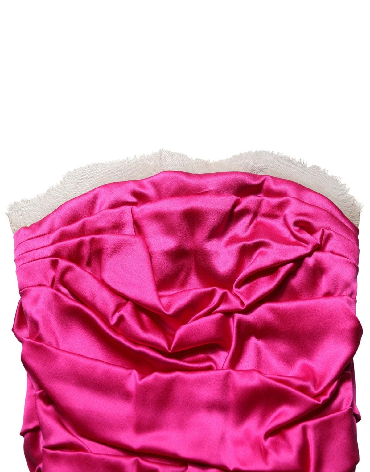 Dolce & Gabbana Aria Women's Gown Wrap Strapless Cotton Nylon Satin & Silk Long Dress - Pink