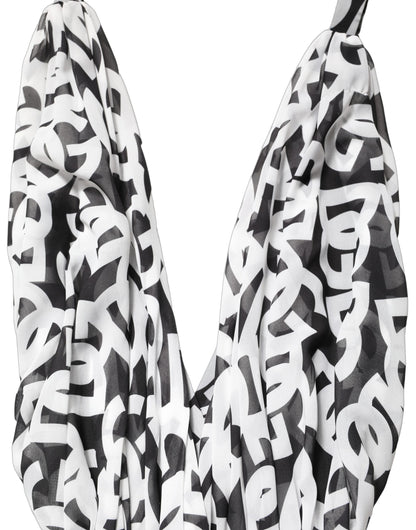 Dolce & Gabbana Aria Women's Wrap Cocktail Sleeveless Polyester & Silk Maxi Long Dress - Black White