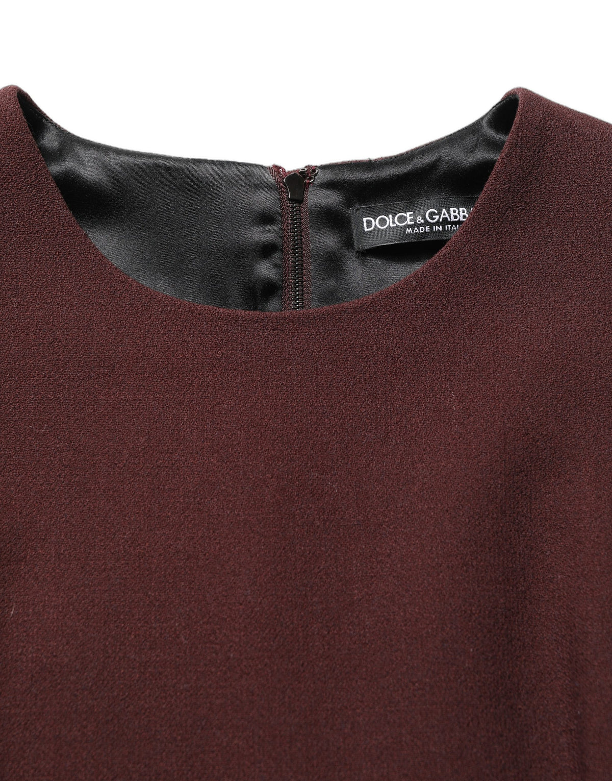 Dolce & Gabbana Aria Women's Wrap Cocktail Sleeveless Cotton Silk Virgin Wool & Lace Midi Knee Mini Dress - Black Maroon