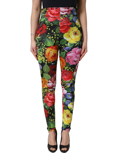 Dolce & Gabbana Women's Skinny Leggings Polyester & Nylon Activewear - Multicolor Floral