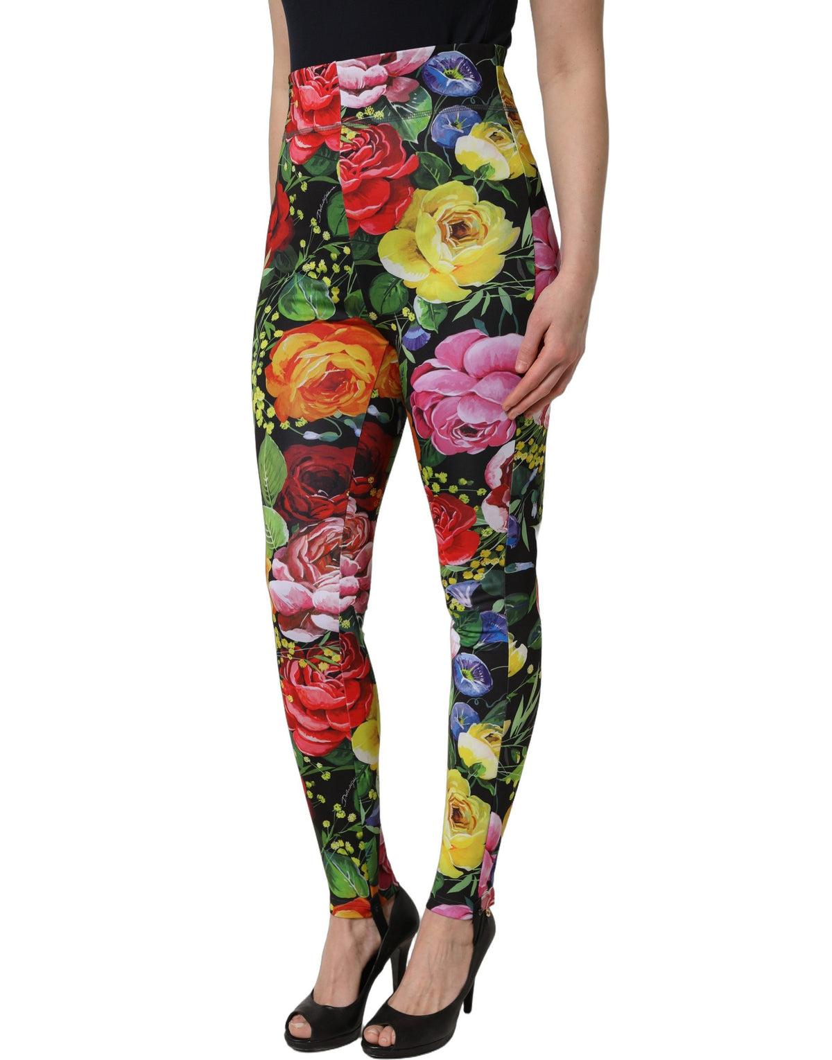 Dolce & Gabbana Women's Skinny Leggings Polyester & Nylon Activewear - Multicolor Floral