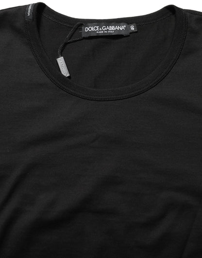 Dolce & Gabbana Women's Short-Sleeve Round Neck Cotton T-Shirt - Black