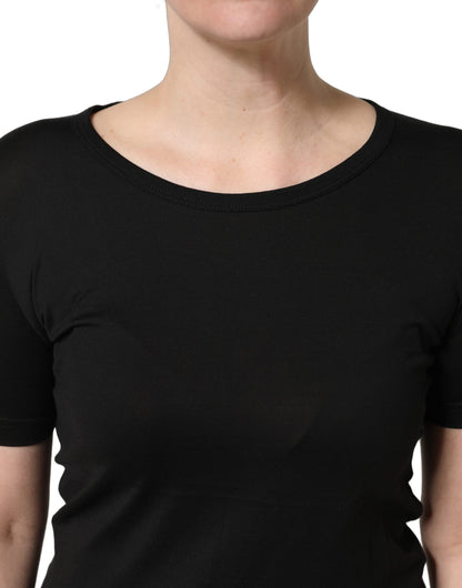 Dolce & Gabbana Women's Short-Sleeve Round Neck Cotton T-Shirt - Black