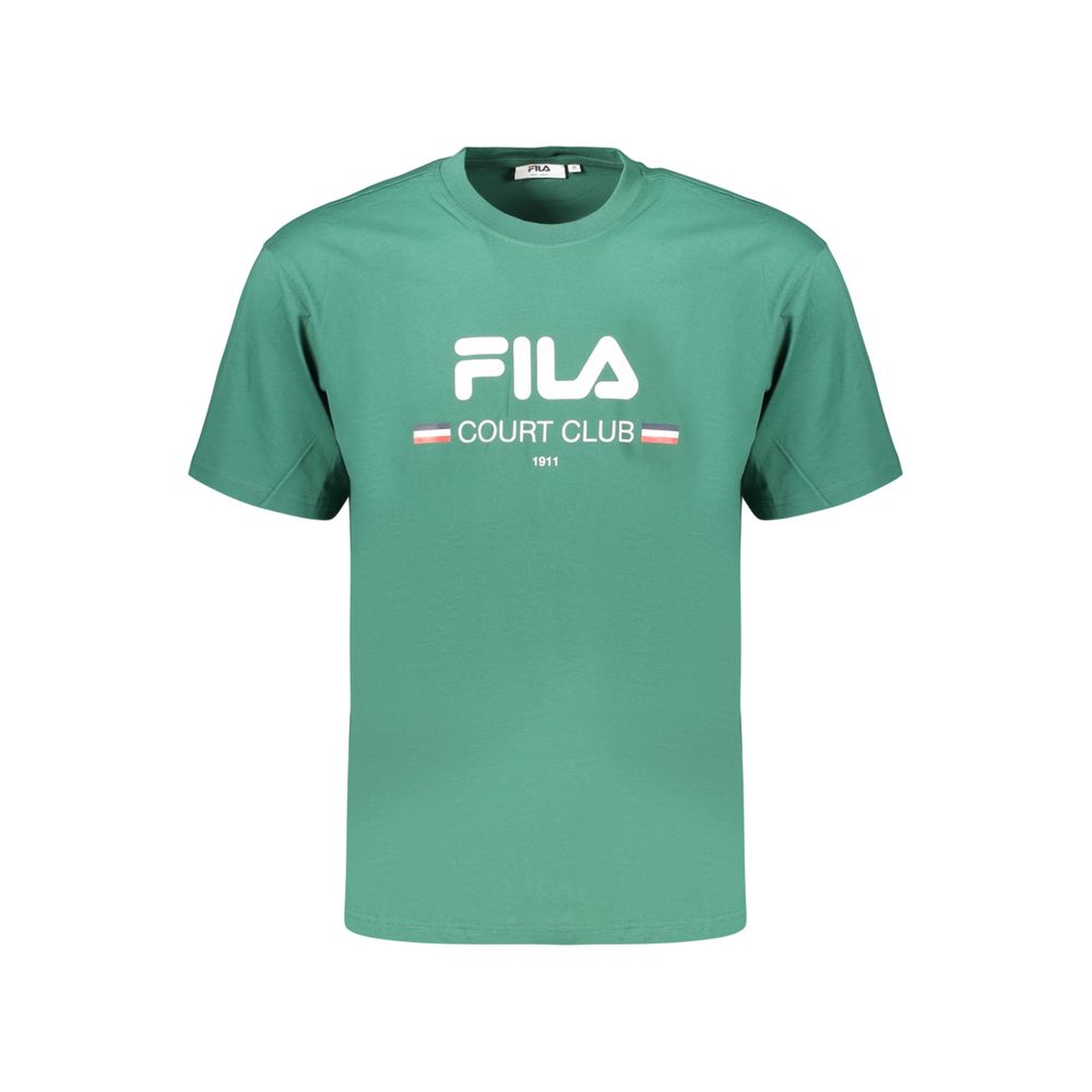 Activewear T-Shirt by Fila for men in organic cotton green & print features an ergonomic design with , highlighting a ergonomic length and ergonomic crew neckline for a high-performance look.