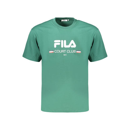 Activewear T-Shirt by Fila for men in organic cotton green & print features an ergonomic design with , highlighting a ergonomic length and ergonomic crew neckline for a high-performance look.