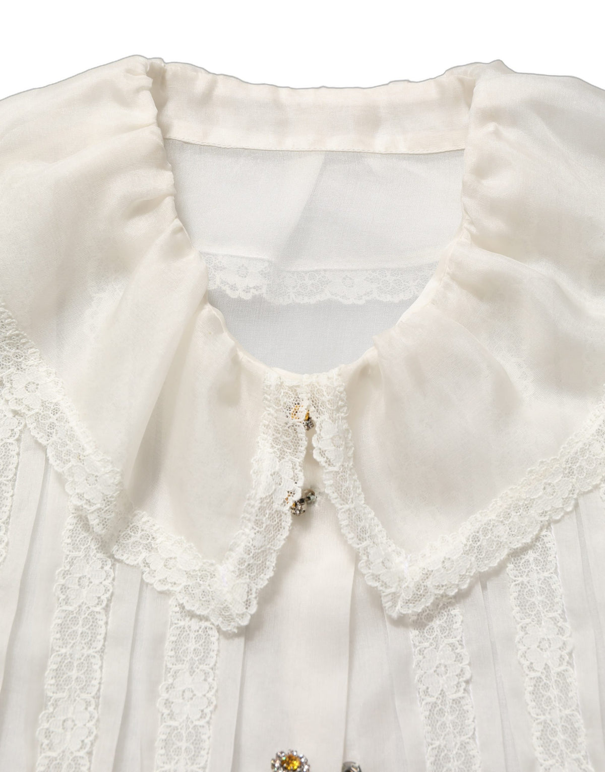 Dolce & Gabbana Women's Long-Sleeve Silk & Nylon Blouse - White