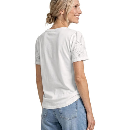 T-Shirt by Street One for women in modal & cotton cream showcases a chic silhouette, artfully detailed with a chic crew neckline and for a chic finish.