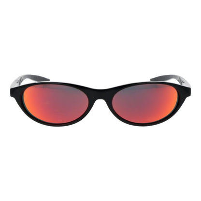 Sunglasses by Nike for unisex in plastic and black presents a sumptuous silhouette, featuring black coloured frame and full-rim oval frame design with mirrored category-3-dark-tint lens for a sumptuous look.