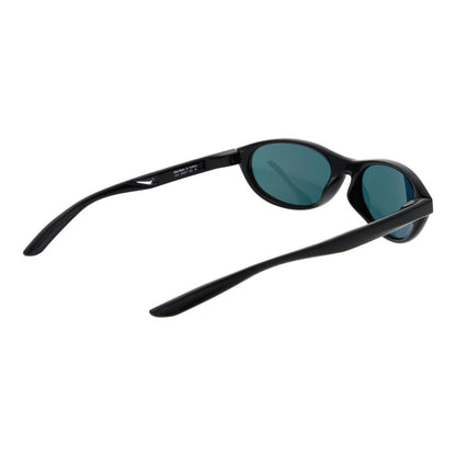 This Sunglasses by Nike for unisex in plastic black presents a sumptuous silhouette, showcasing a sumptuous full-rim oval frame design in black coloured frame and high-performance mirrored category-3-dark-tint lens.