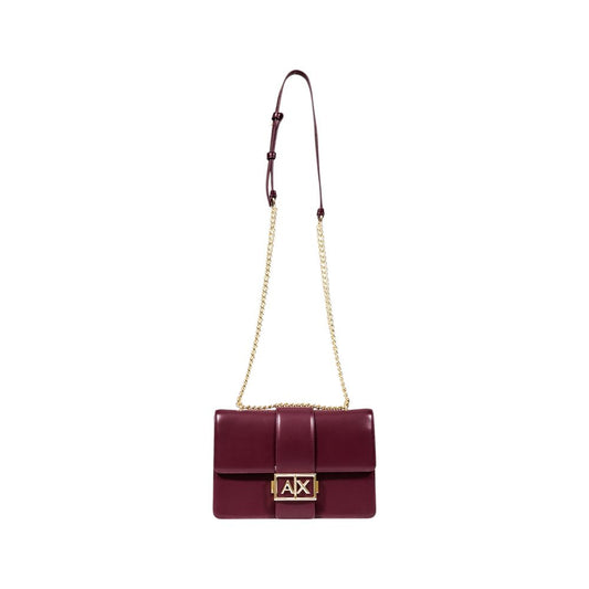 Small Messenger Handbag by Armani Exchange for women in polyester & polyurethane bordeaux features a signature silhouette, showcasing a secure and signature with versatile adjustable-strap for a sophisticated look.