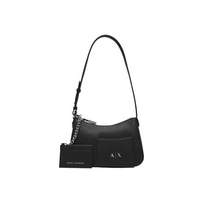 This Handbag by Armani Exchange for women in polyester and black presents a sculptural silhouette featuring a secure , ample external-pockets & cardholder, and versatile adjustable-strap for a sculptural finish.